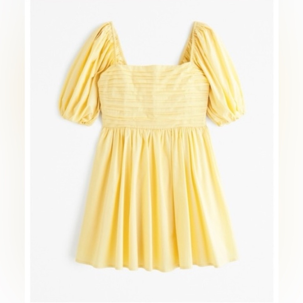 Abercrombie & Fitch Emerson Waisted Poplin Puff Sleeve Mini Dress Small Petite